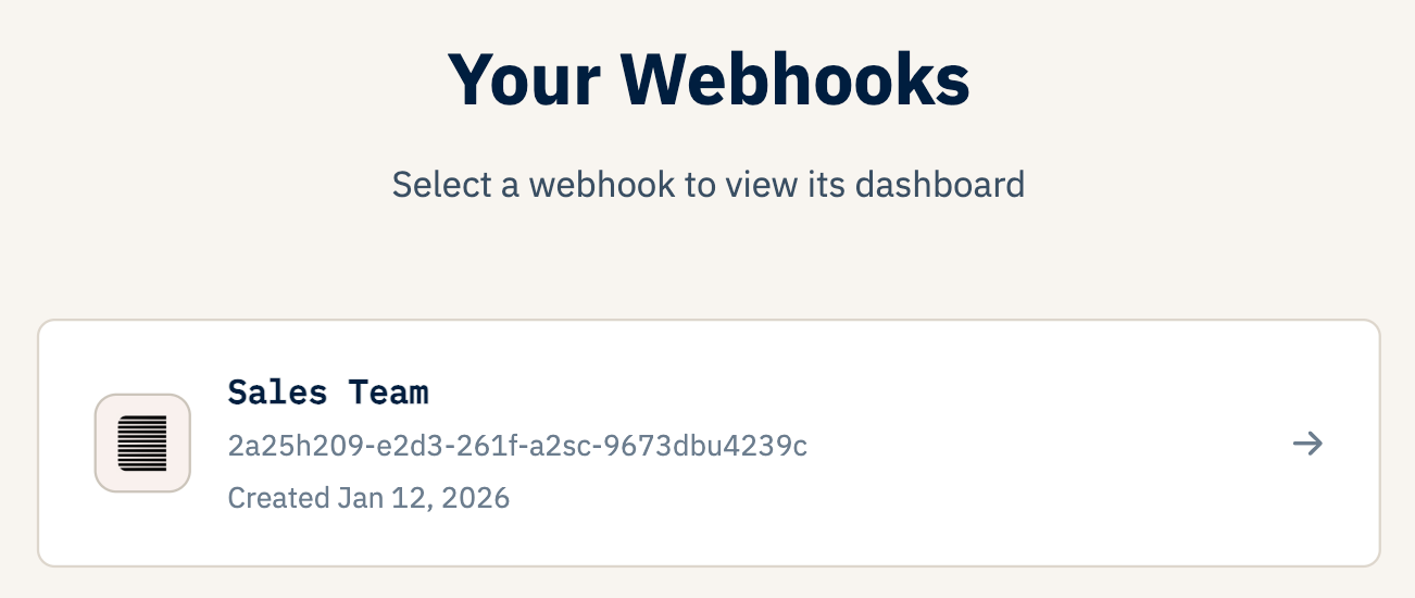 New webhook endpoint ready to use